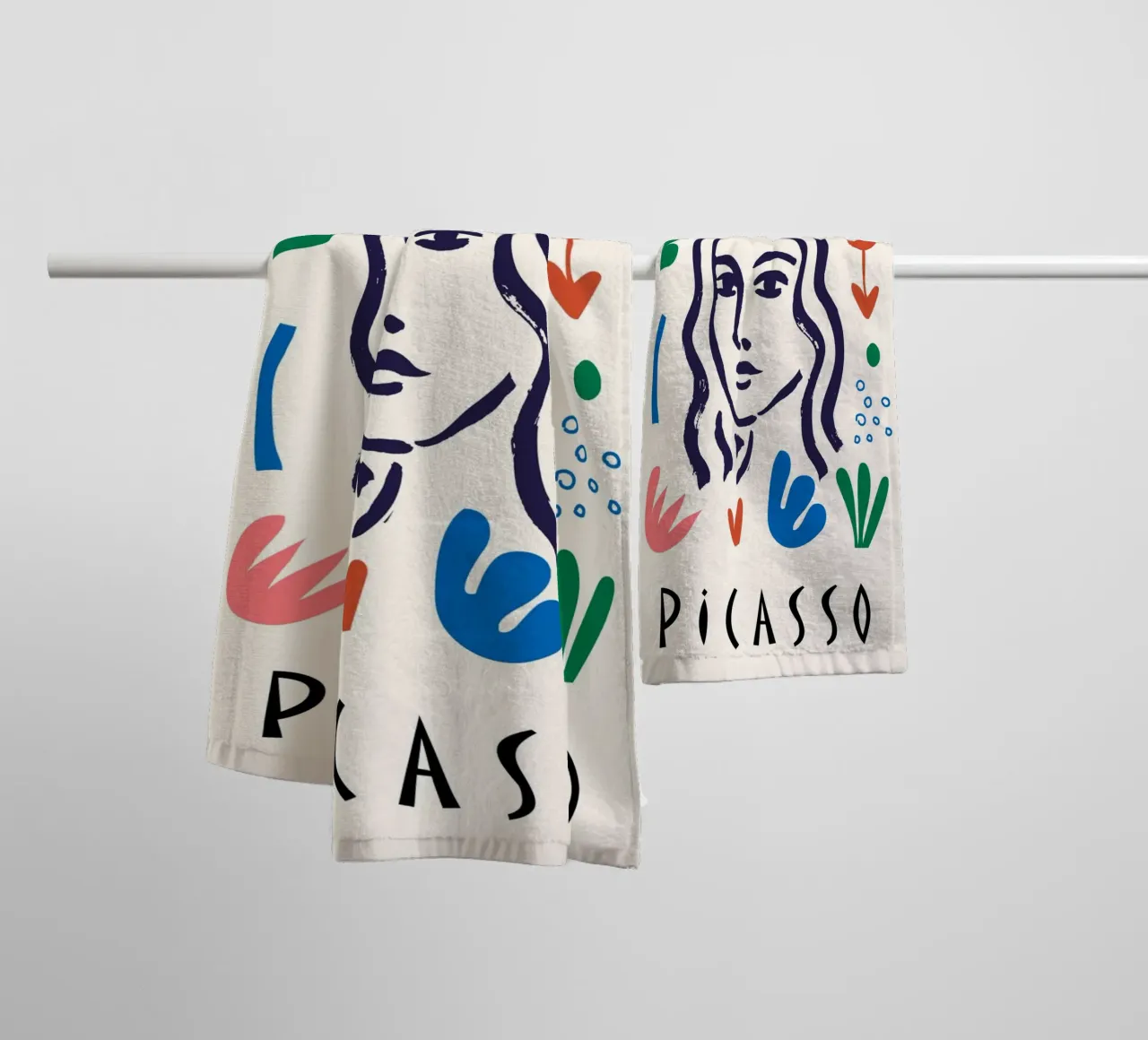 Poster astratto colorato Picasso Musee d'Antibes asciugamano da bagno da NorwesClub