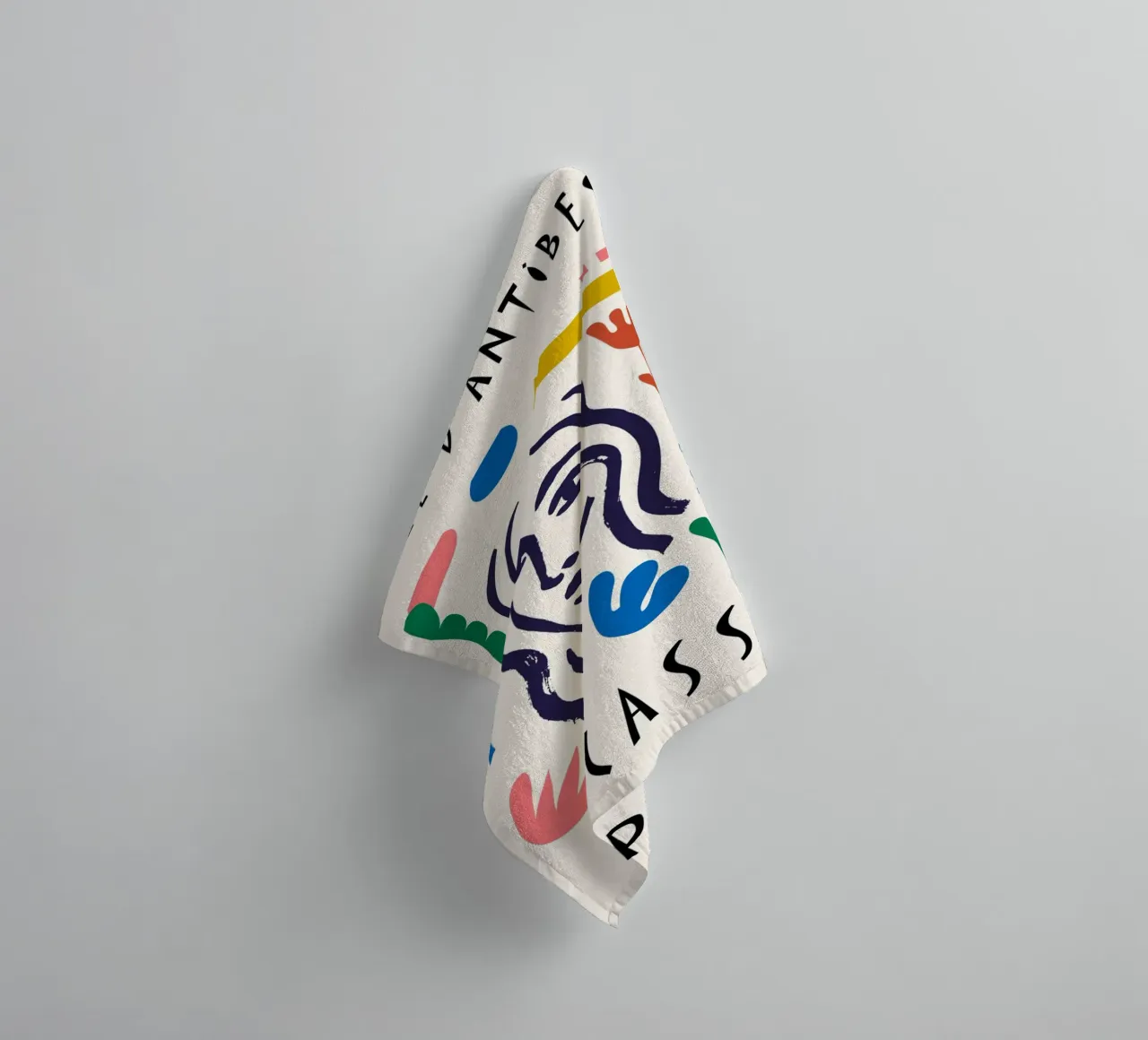 Poster astratto colorato Picasso Musee d'Antibes asciugamano da bagno da NorwesClub