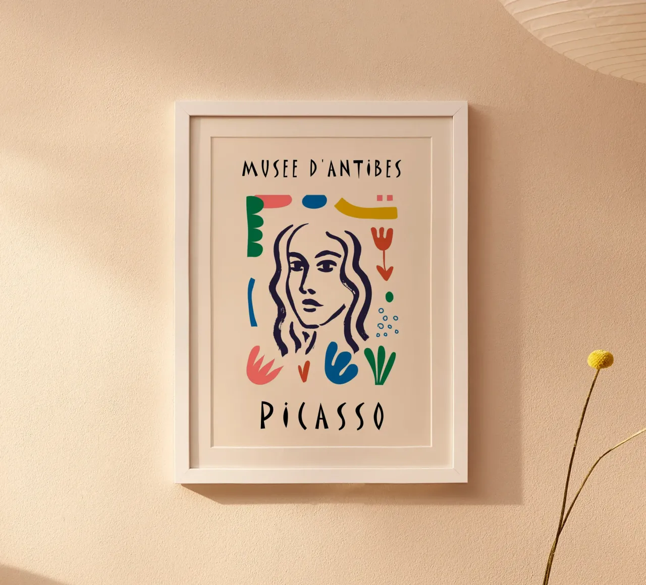 Affiche abstraite colorée du Musée Picasso d'Antibes poster de NorwesClub