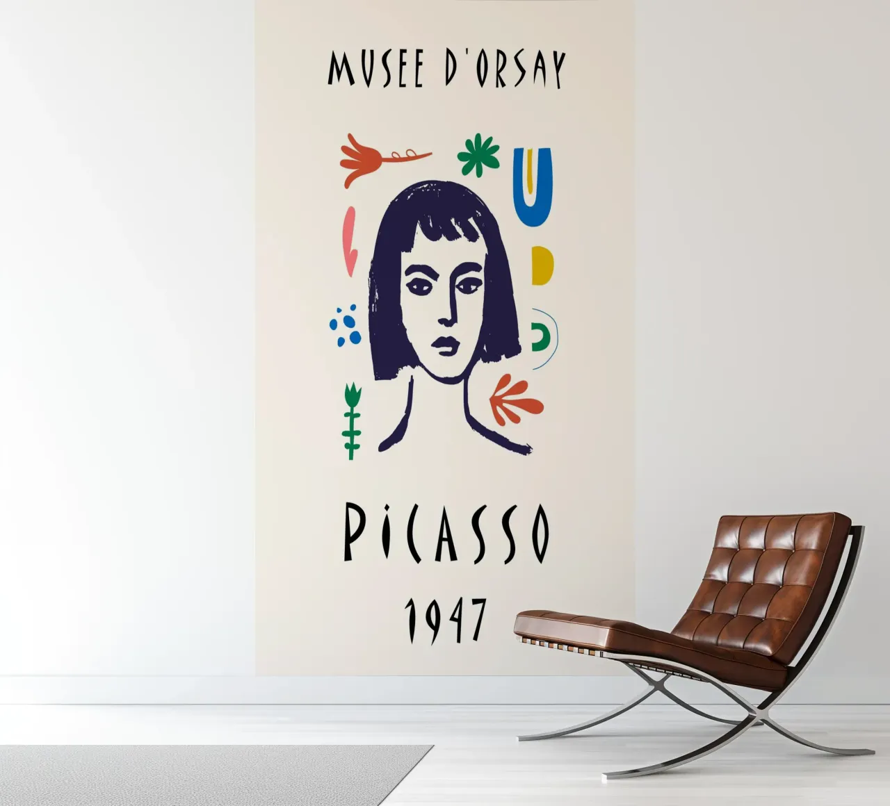 Picasso Musee d'Orsay Buntes Abstraktes Gesicht Poster Fototapete von NorwesClub