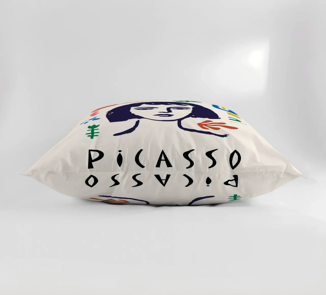 Picasso Musee d'Orsay Buntes Abstraktes Gesicht Poster Kissen von NorwesClub