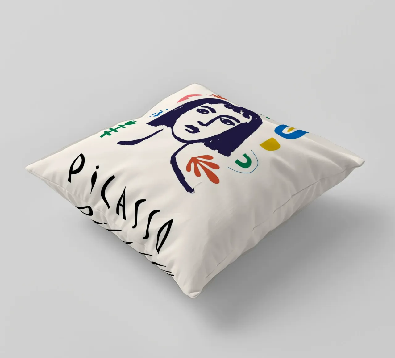 Picasso Musee d'Orsay Buntes Abstraktes Gesicht Poster Kissen von NorwesClub