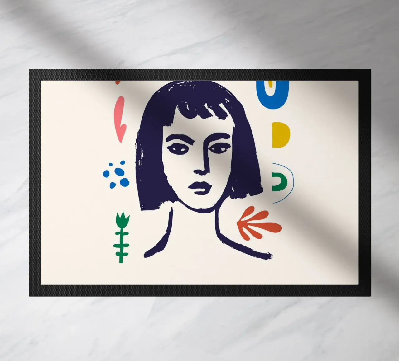 Affiche du Musée d'Orsay Picasso, visage abstrait et coloré paillasson de NorwesClub