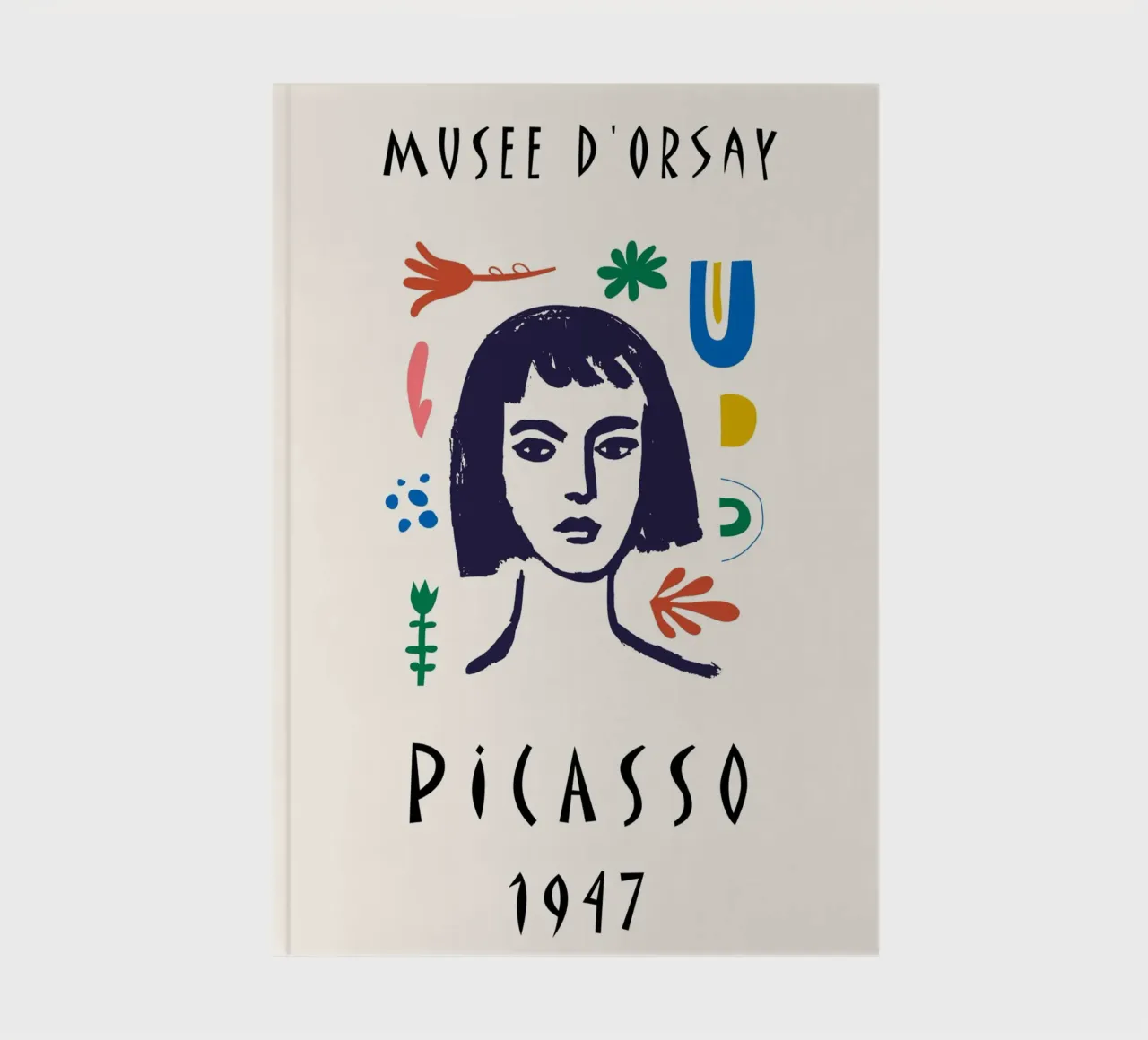 Picasso Musee d'Orsay Colourful Abstract Face Poster notebook by NorwesClub