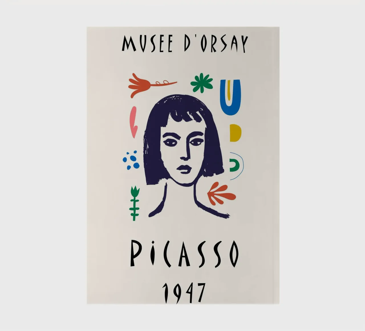 Picasso Musee d'Orsay Colourful Abstract Face Poster notebook by NorwesClub