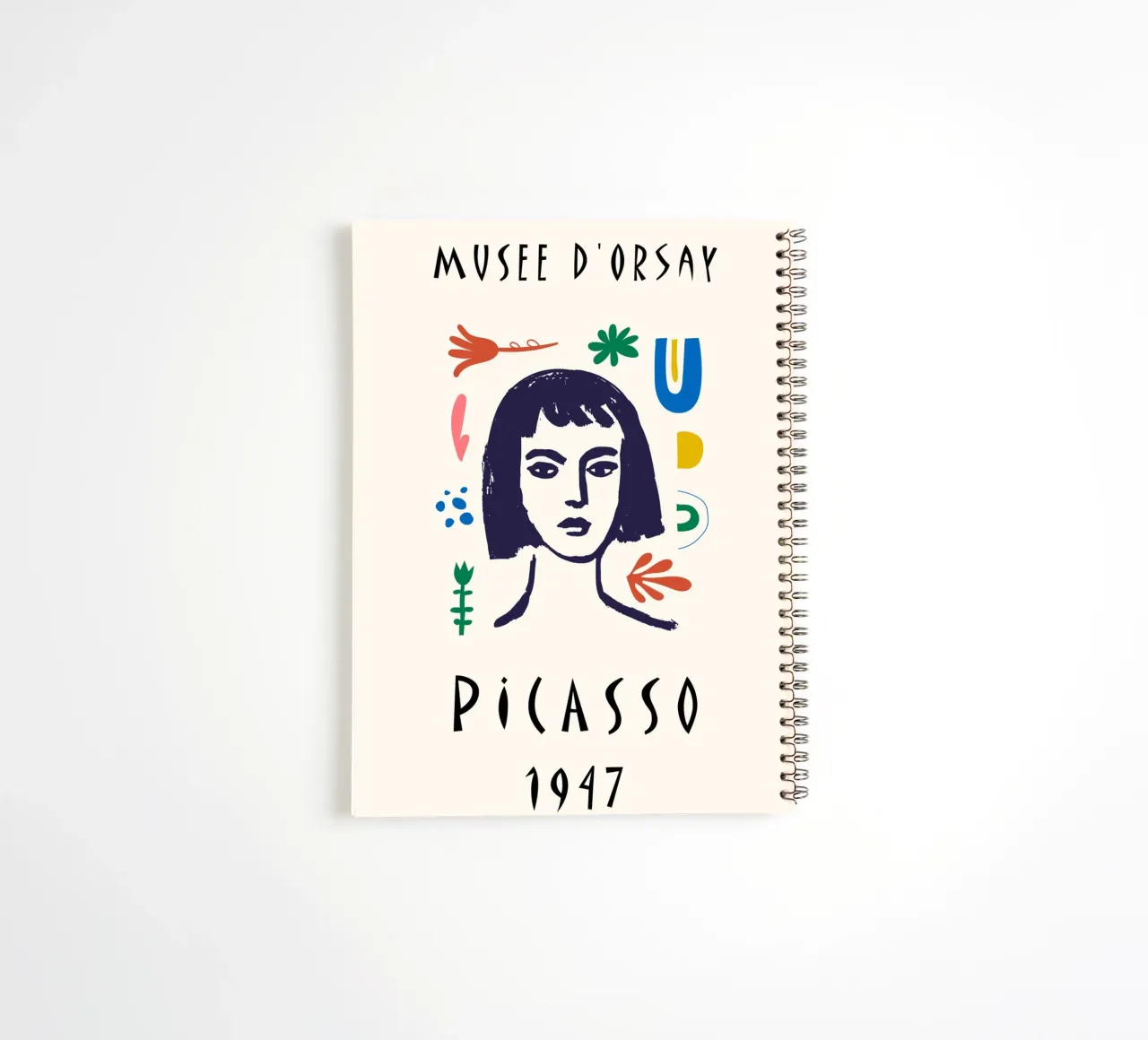 Picasso Musee d'Orsay Colourful Abstract Face Poster spiral notebook by NorwesClub