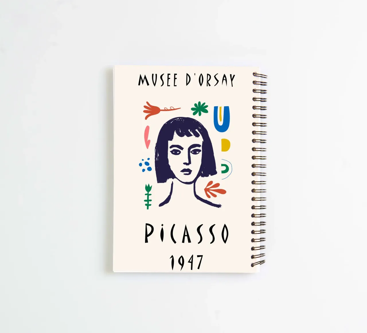 Picasso Musee d'Orsay Colourful Abstract Face Poster spiral notebook by NorwesClub