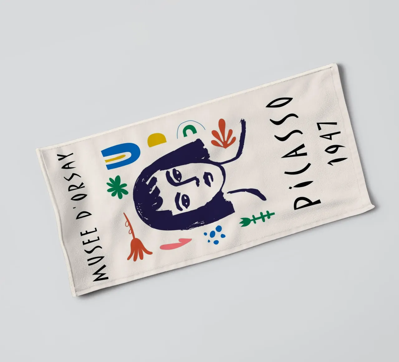 Picasso Musee d'Orsay Colourful Abstract Face Poster towel by NorwesClub