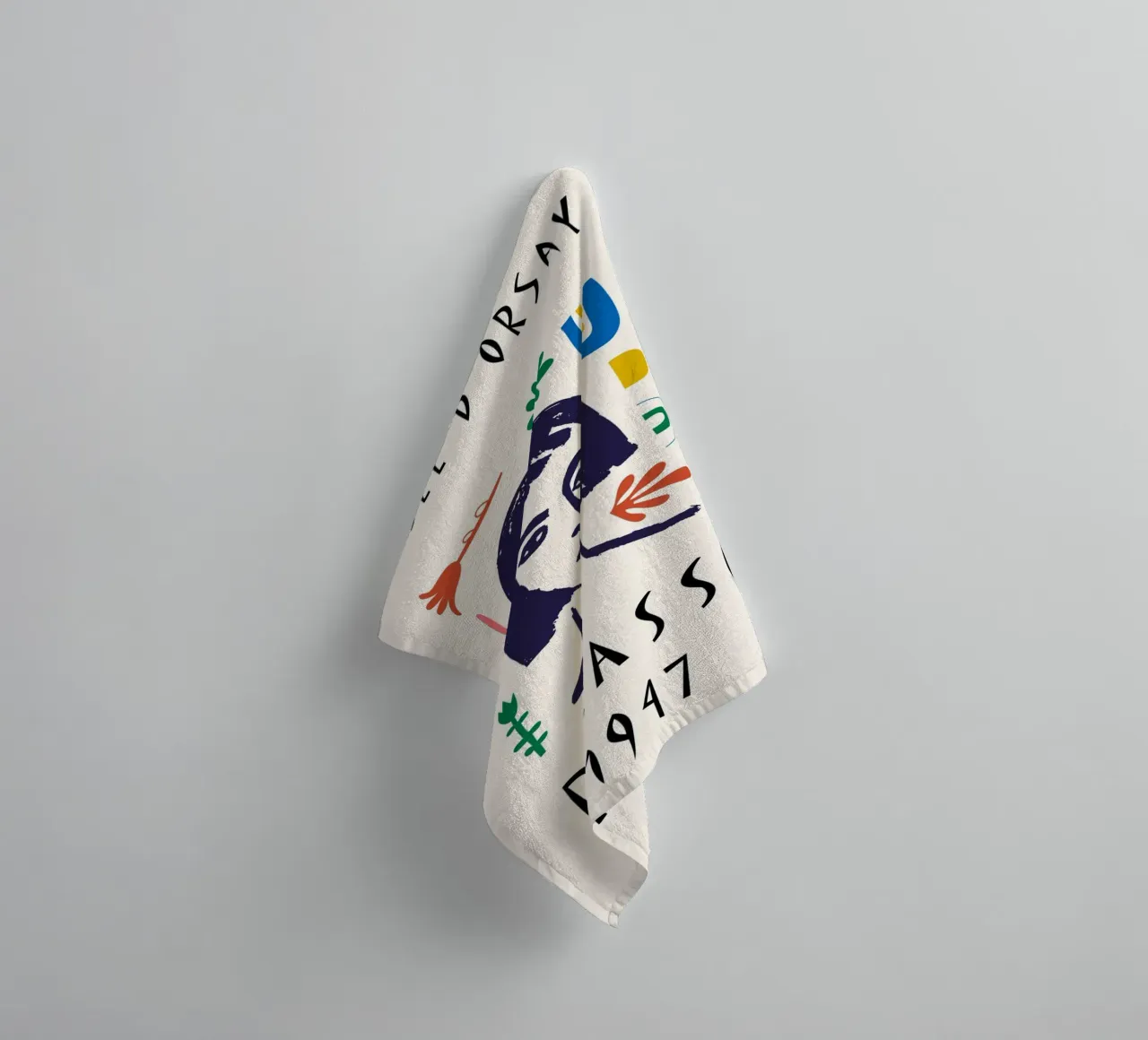 Picasso Musee d'Orsay Colourful Abstract Face Poster towel by NorwesClub