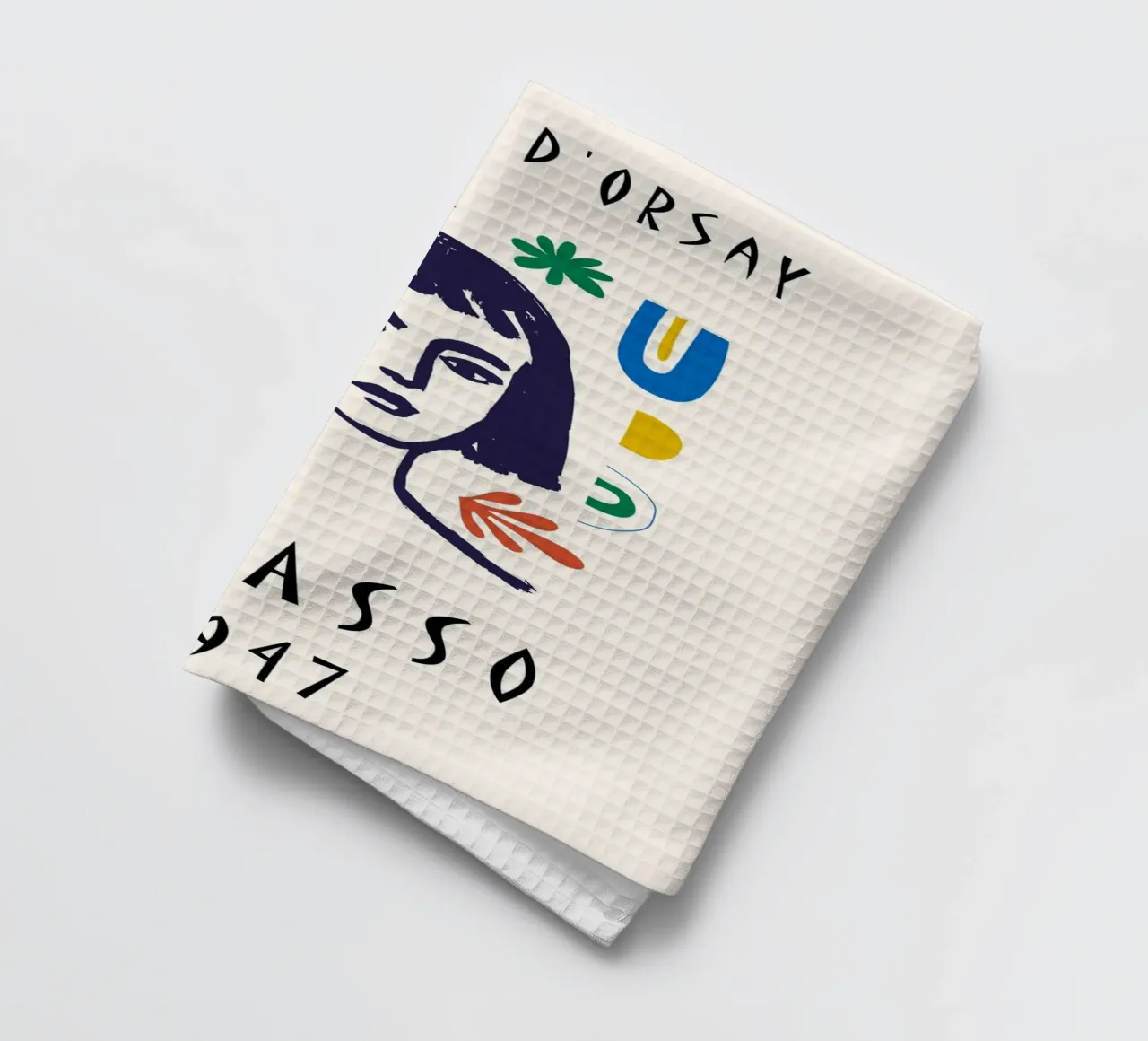 Affiche du Musée d'Orsay Picasso, visage abstrait et coloré torchon de NorwesClub