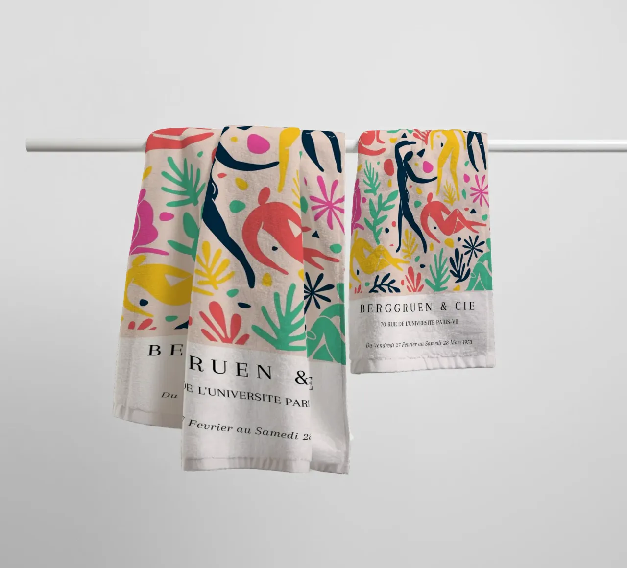 Matisse Papiers Découpés Figure astratte Poster d'epoca asciugamano da bagno da NorwesClub