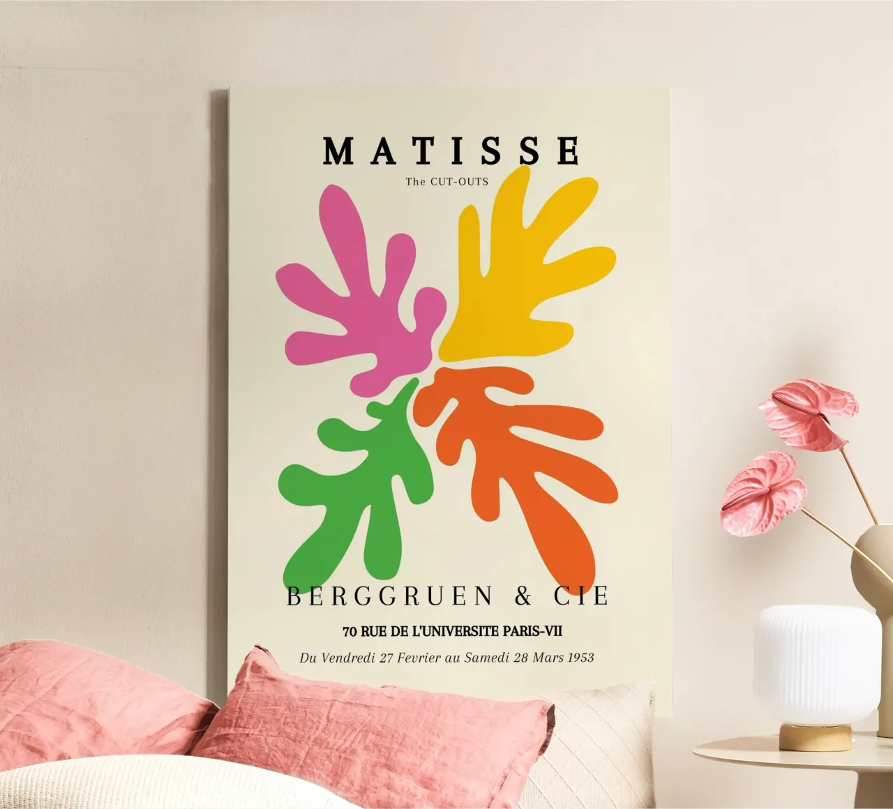 Matisse The Cut-outs Colourful Shapes Vintage Poster canvas by NorwesClub