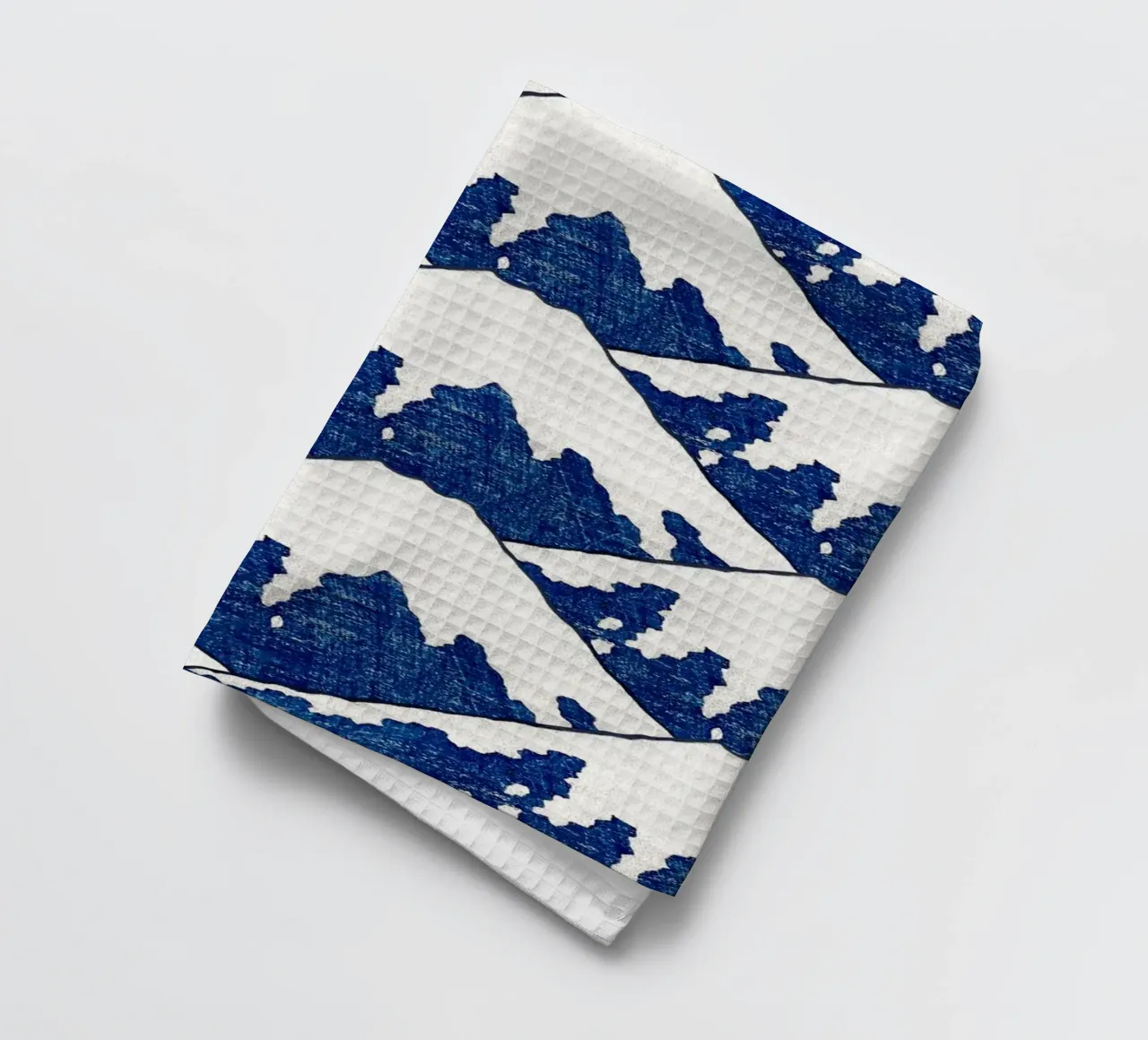 Hokusai Iconic Mount Fuji Pattern Japanese Print tea towel by NorwesClub