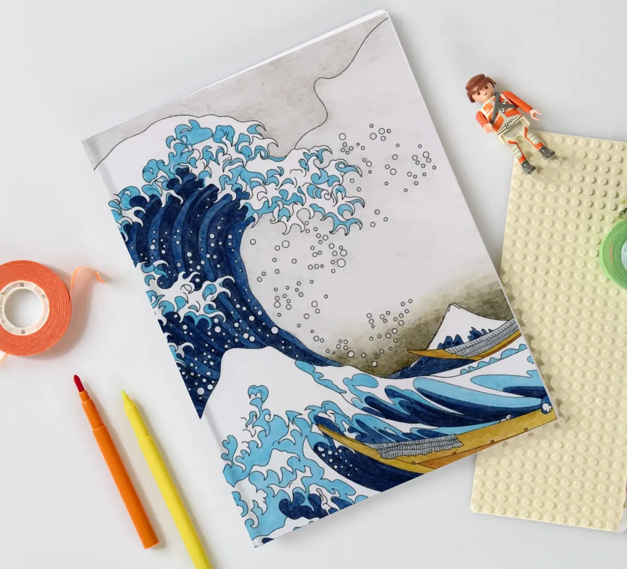 Hokusai Die große Welle vor Kanagawa Iconic Ukiyo-e Poster Notizbuch von NorwesClub