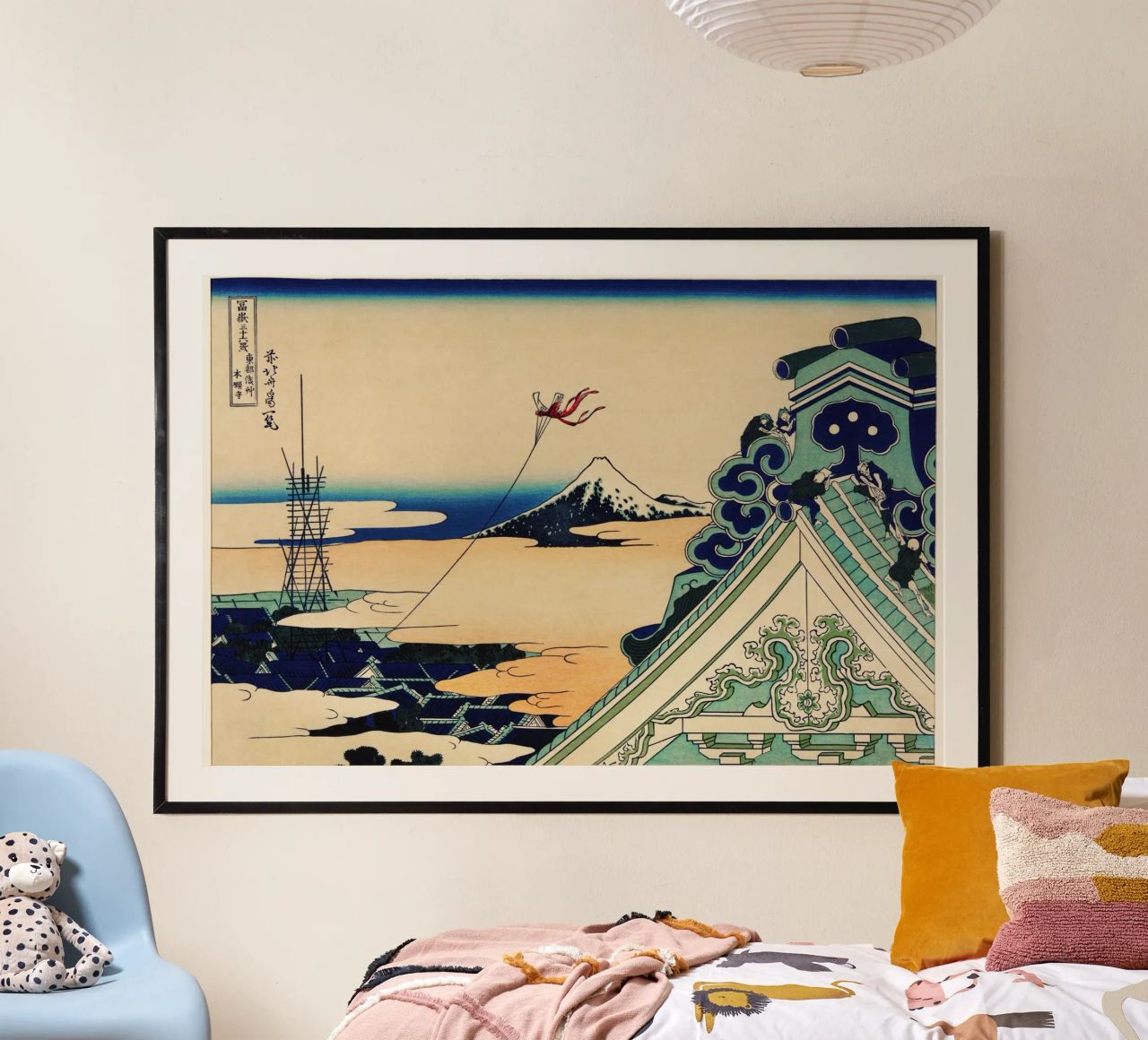Hokusai Mount Fuji Asakusa Tempel Iconische Ukiyo-e Print poster van NorwesClub