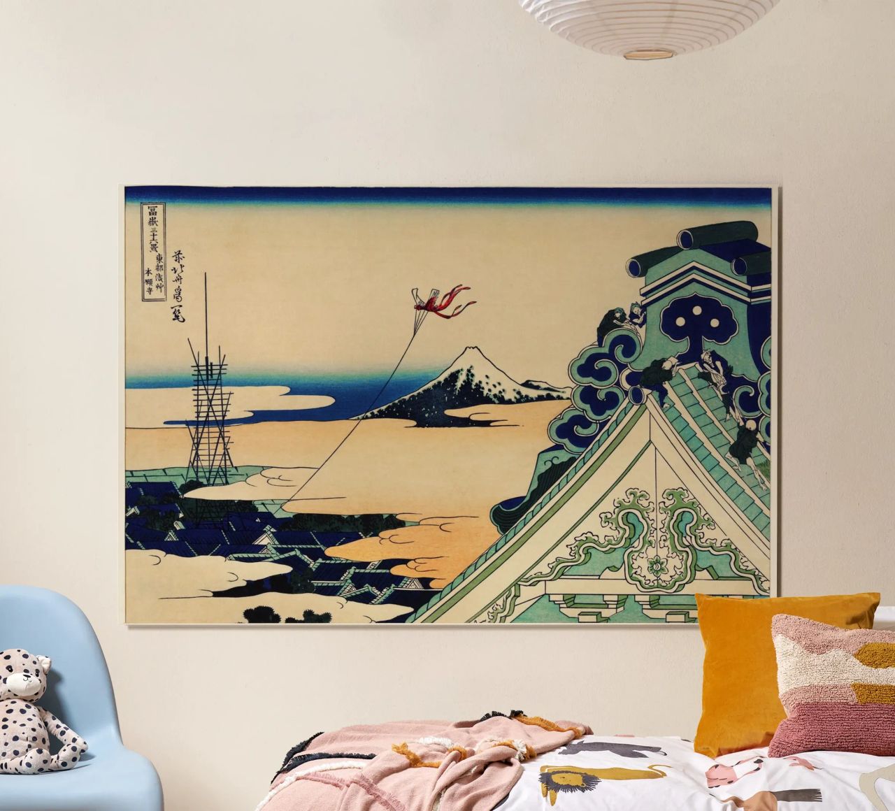 Hokusai Mount Fuji Asakusa Tempel Iconische Ukiyo-e Print poster van NorwesClub