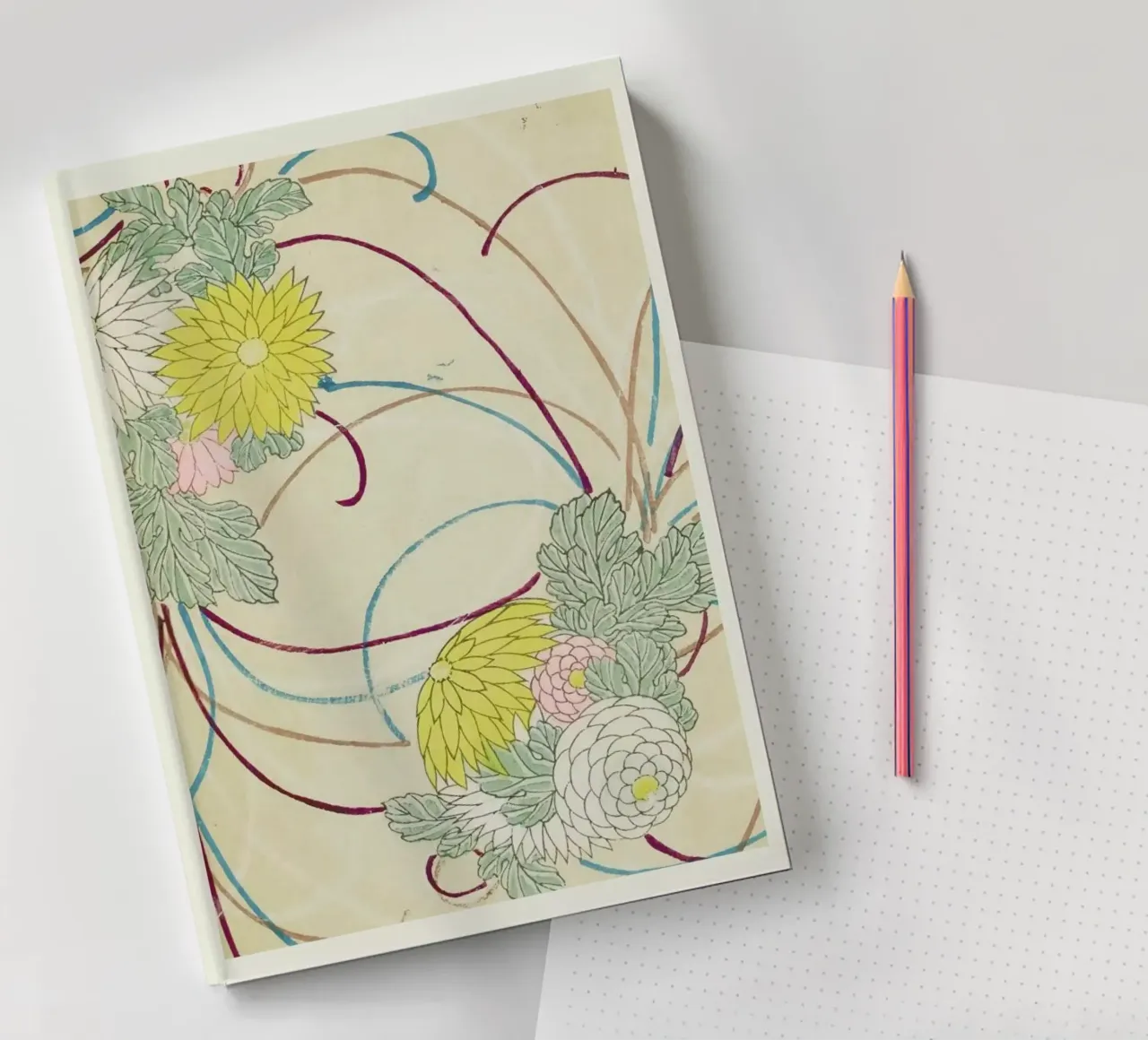 Shin-Bijutsukai - Floral Lines notebook by Vintage by JUNIQE