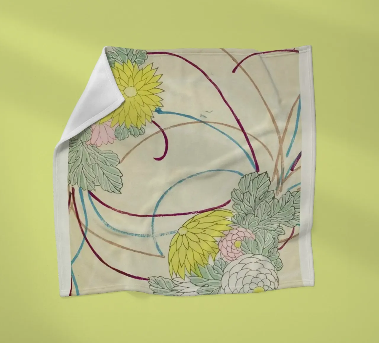 Shin-Bijutsukai - Floral Lines coperta in pile da Vintage by JUNIQE