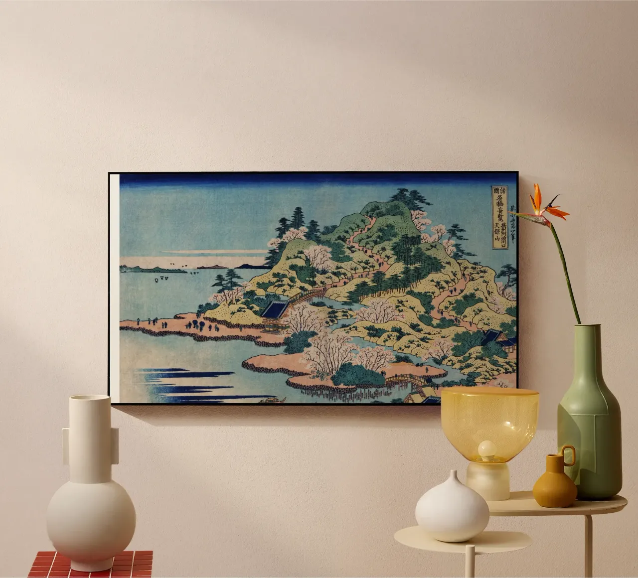 Hokusai Japanese Coastal Landscape Traditional Print acrylic glass by NorwesClub