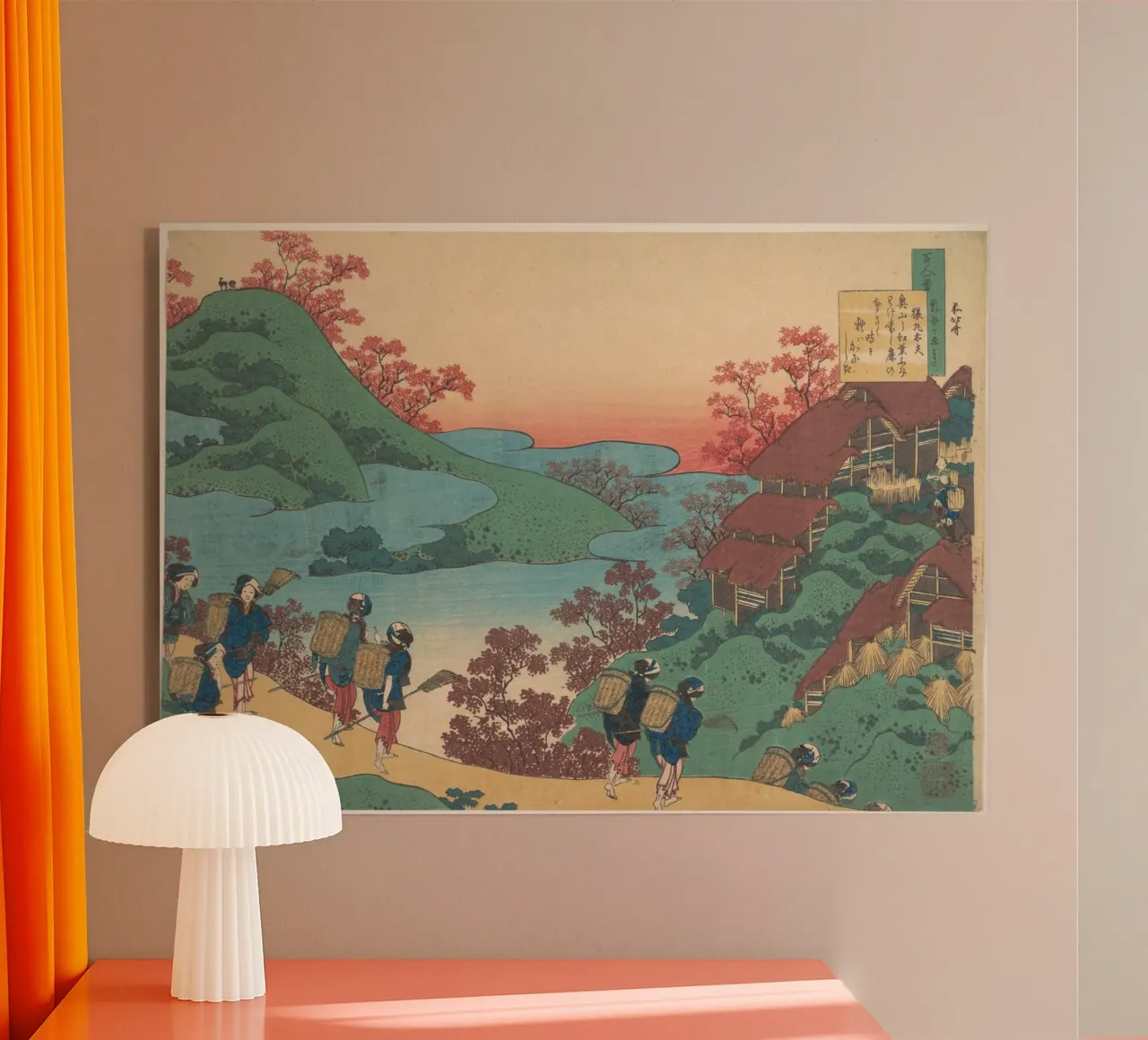 Hokusai Japanese Landscape Travellers Traditional Print acrylic glass by NorwesClub