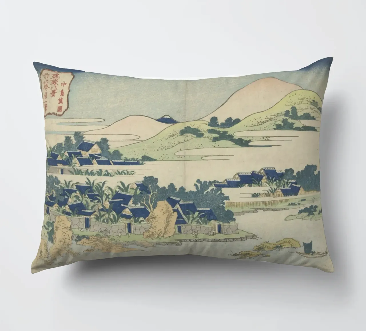 Hokusai Ryūkyū Isole Paesaggio Stampa tradizionale cuscino da NorwesClub