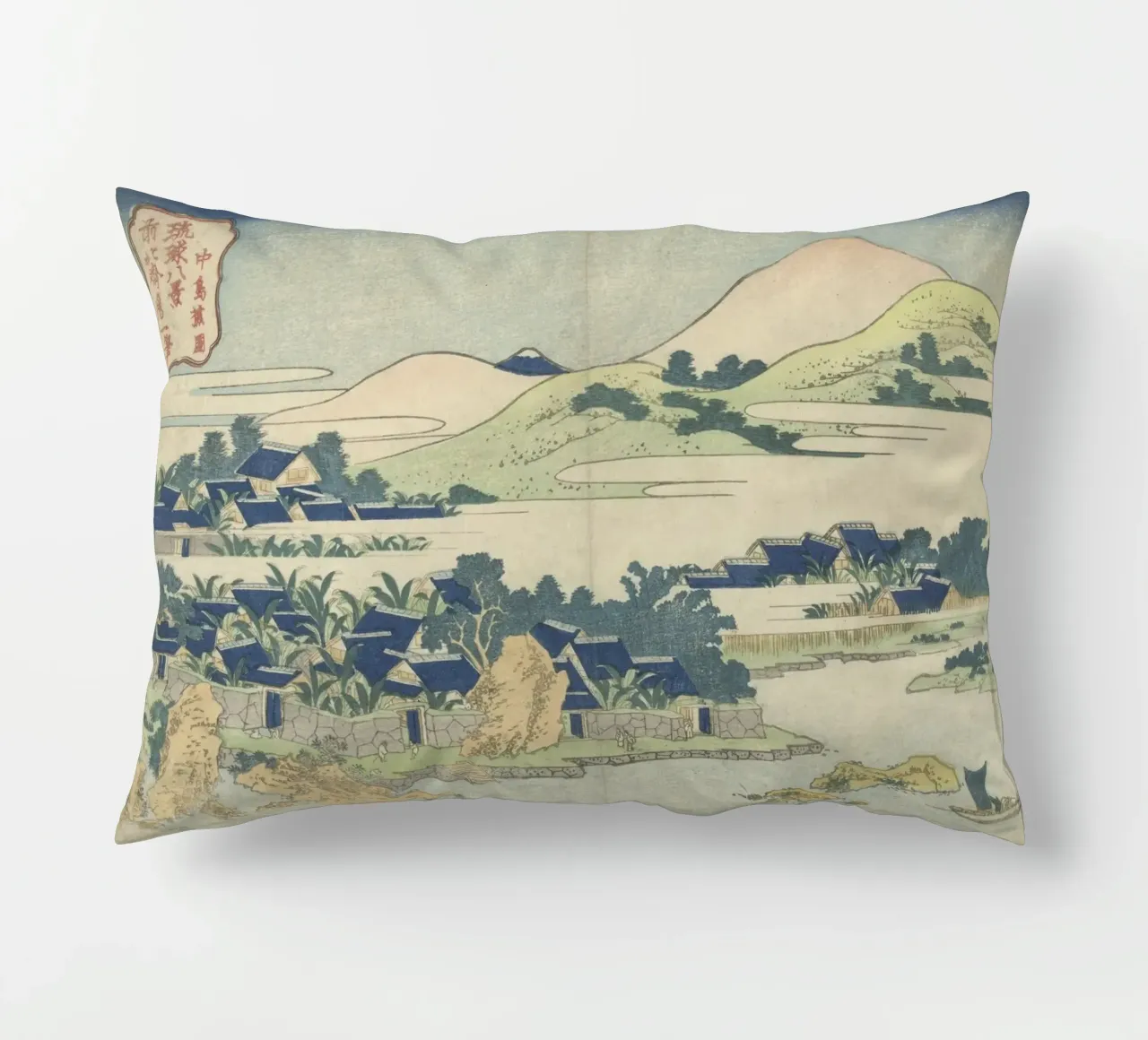 Hokusai Ryūkyū Isole Paesaggio Stampa tradizionale cuscino da NorwesClub