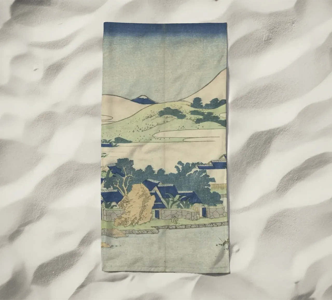Hokusai Ryūkyū Islands Landscape Traditional Print beach towel by NorwesClub