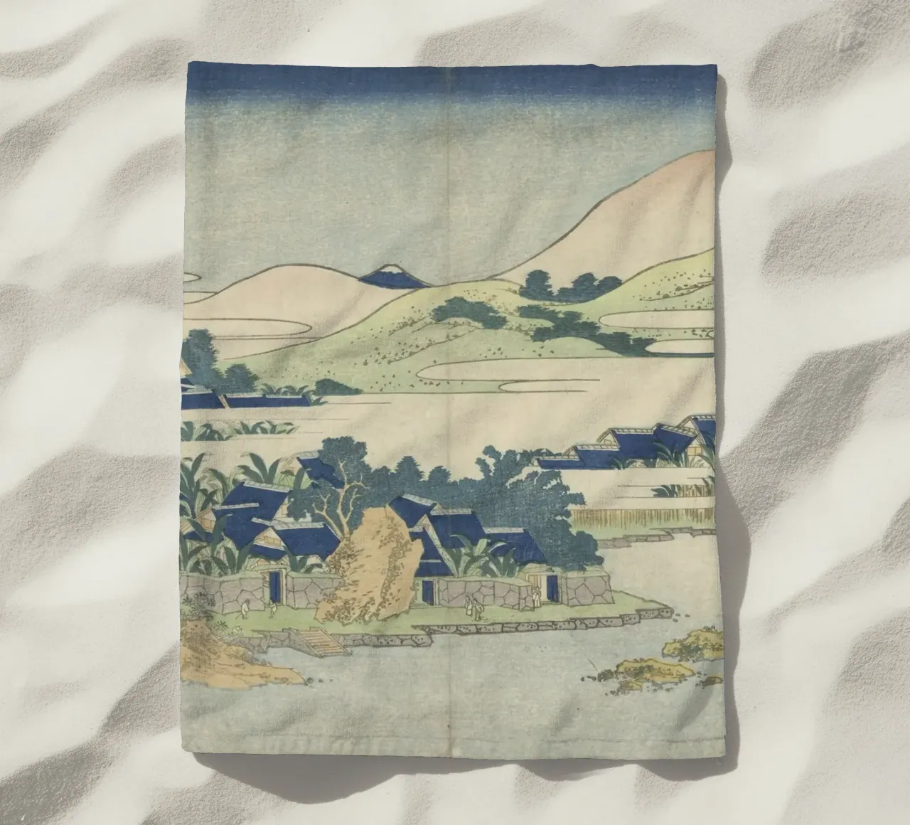 Hokusai Ryūkyū Islands Landscape Traditional Print beach towel by NorwesClub