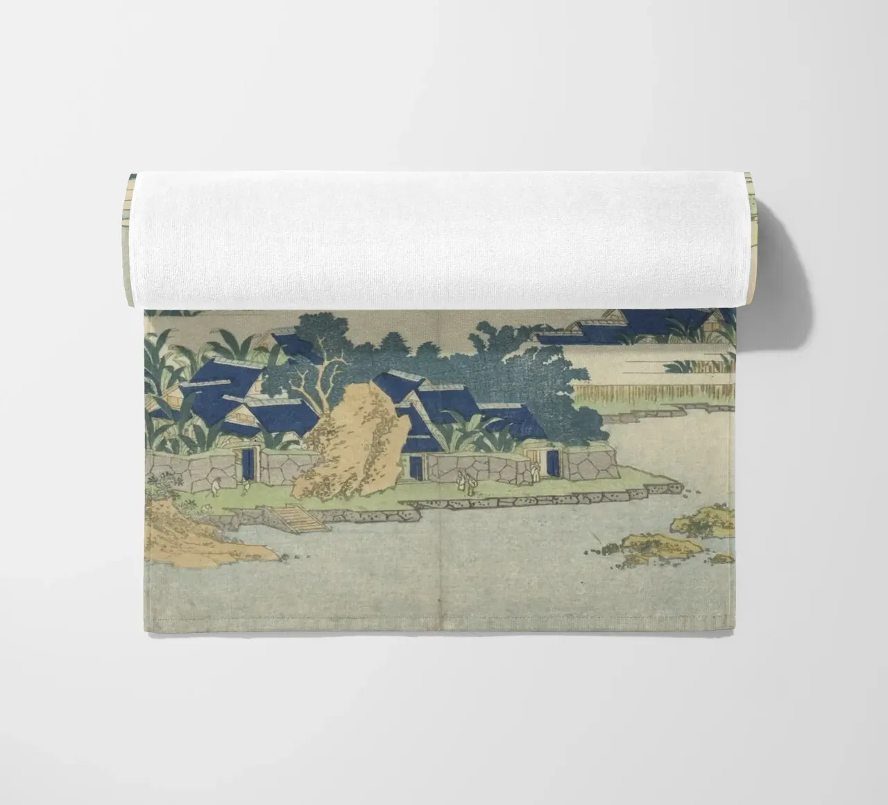 Hokusai Ryūkyū Islands Landscape Traditional Print beach towel by NorwesClub