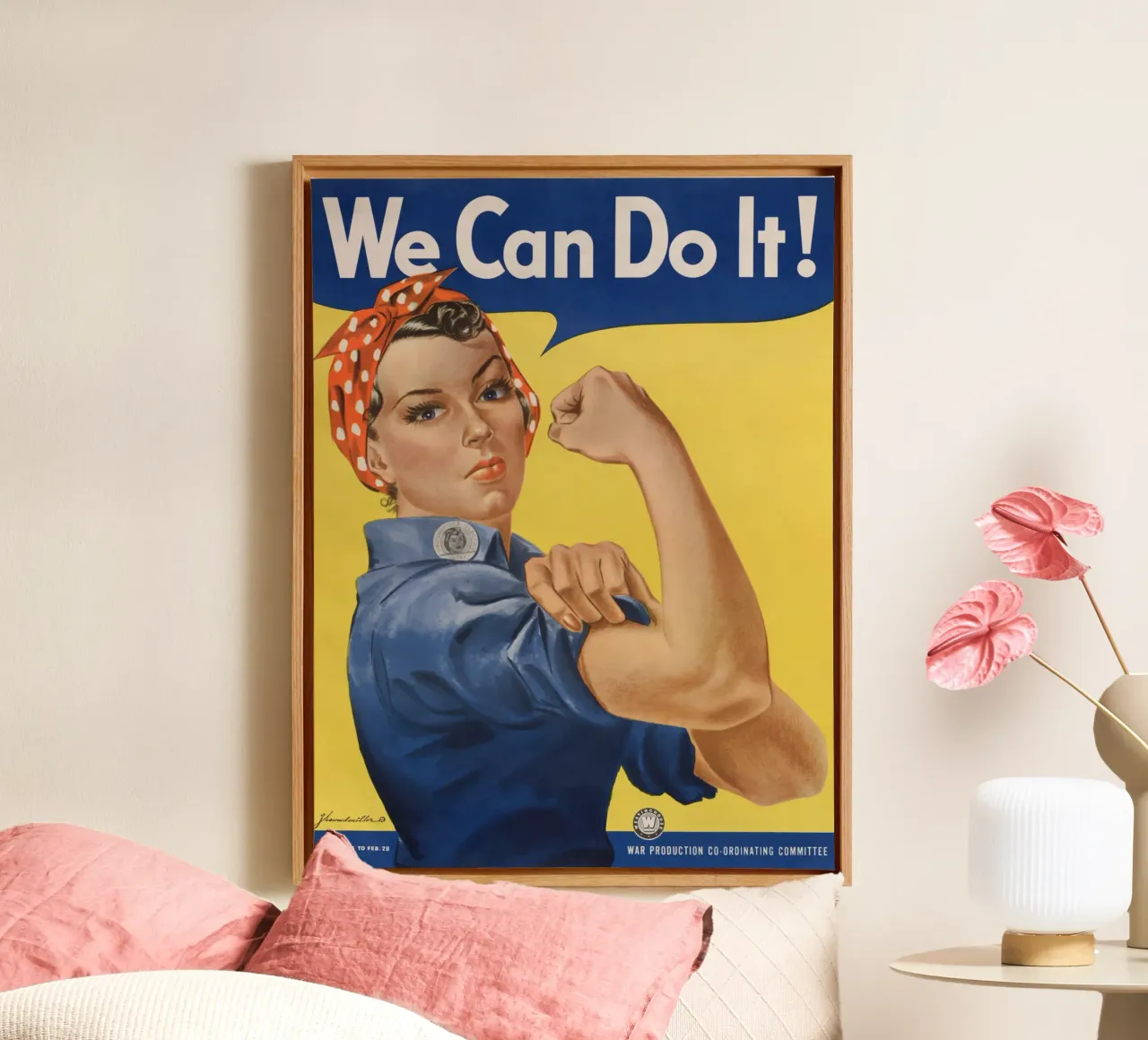 J. Howard Miller - Possiamo farcela! Rosie la rivettatrice (1943) tela con Cornice a cassetta da Wirla