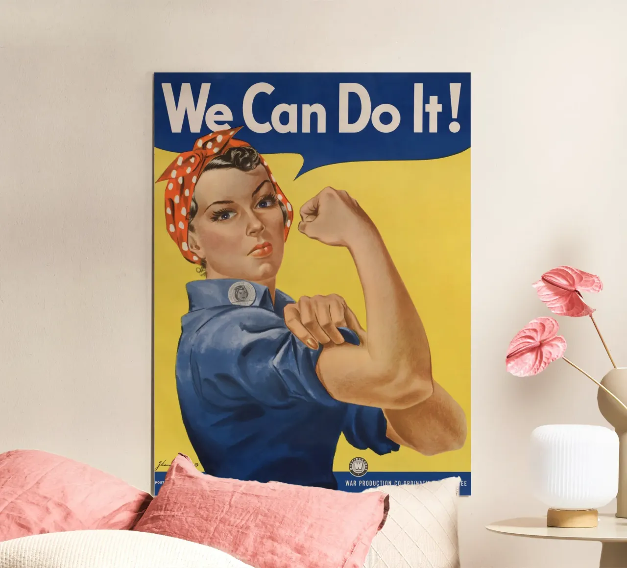 J. Howard Miller - Possiamo farcela! Rosie la rivettatrice (1943) poster con telaio in legno da Wirla