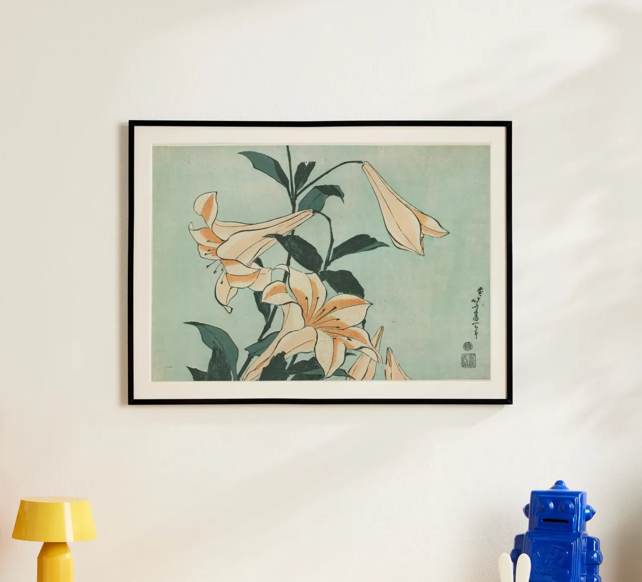 Hokusai Lilies Traditional Japanese Ukiyo-e Print Vintage poster by NorwesClub