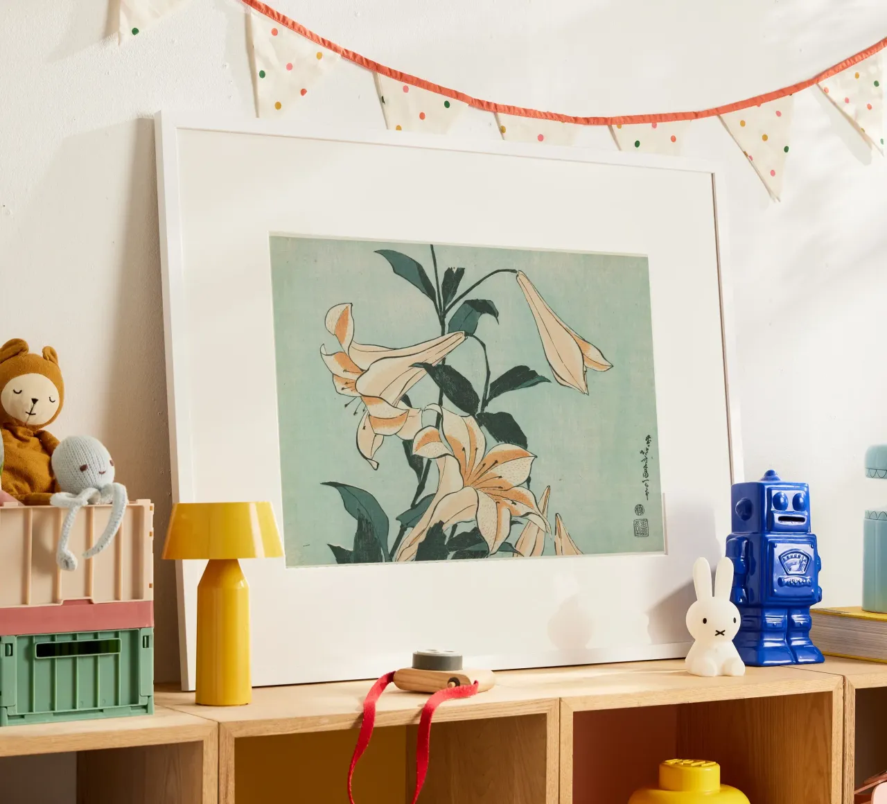 Hokusai Lilies Traditional Japanese Ukiyo-e Print Vintage poster by NorwesClub