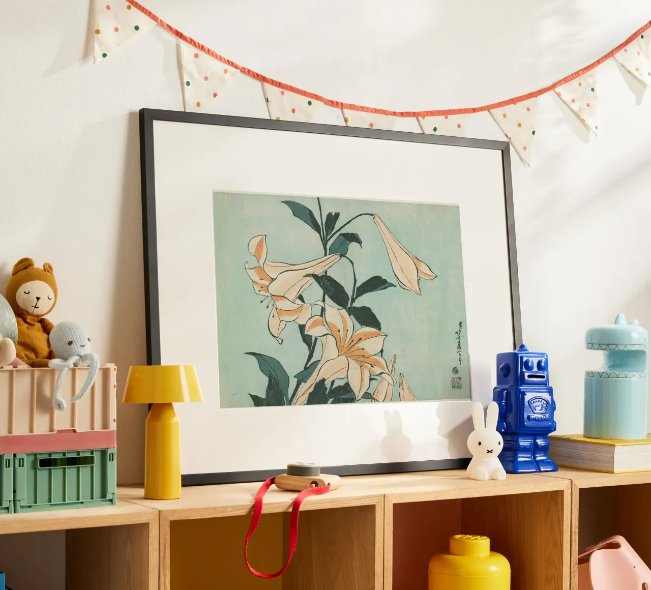 Hokusai Lilies Traditional Japanese Ukiyo-e Print Vintage poster by NorwesClub
