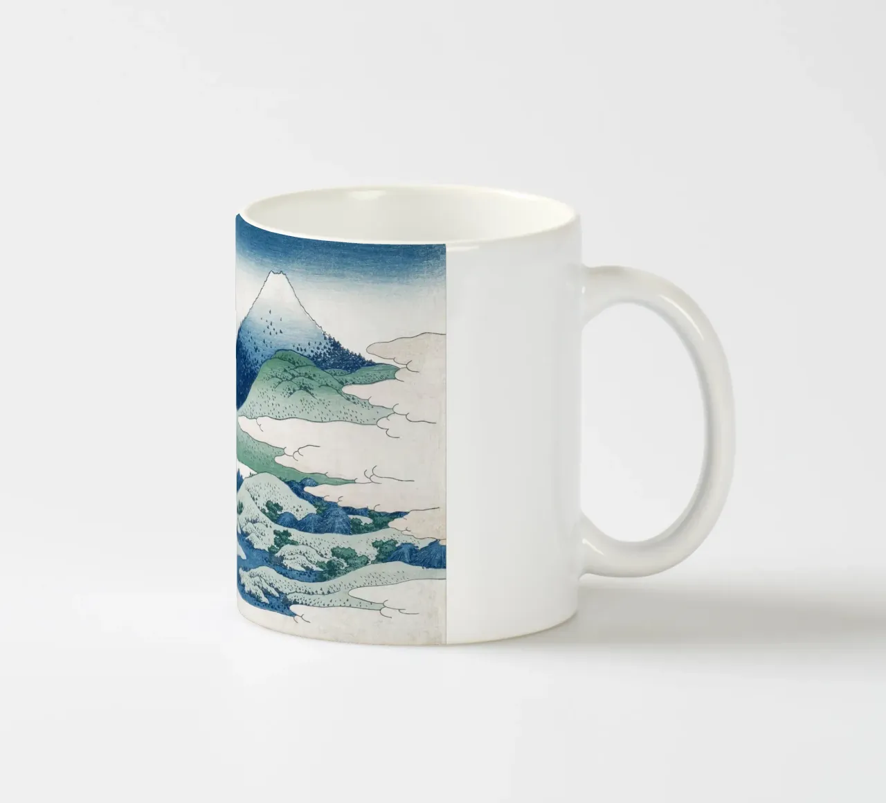 Hokusai Mount Fuji Cranes Iconic Ukiyo-e Print tazza in ceramica da NorwesClub