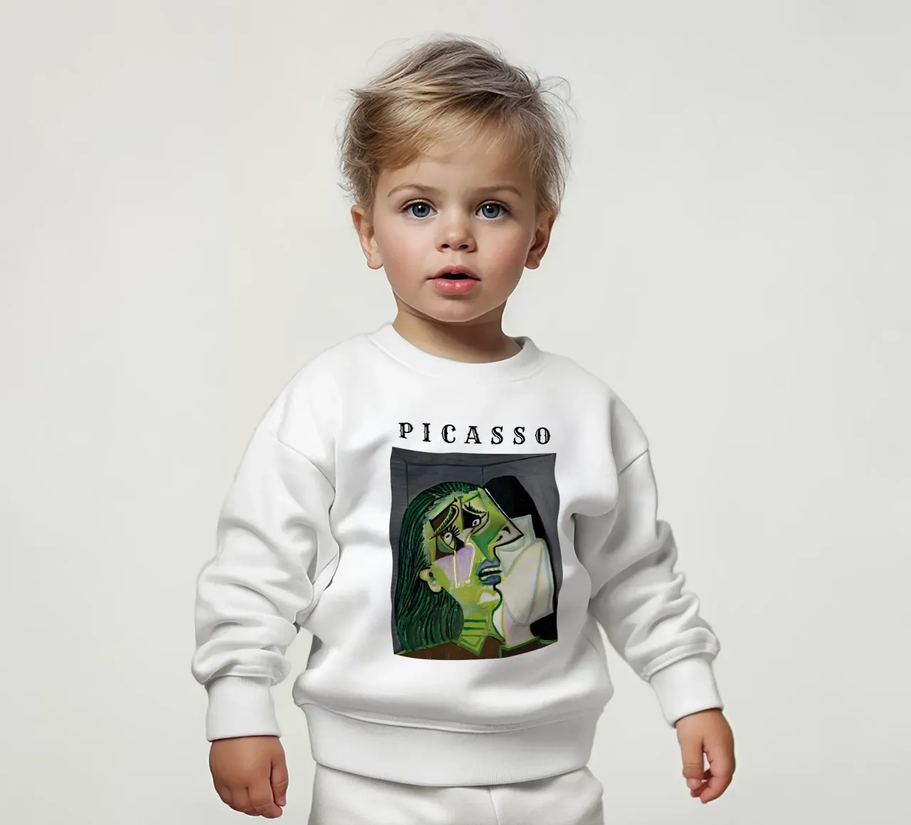 Donna dal volto verde in stile Picasso felpa neonato da tokovictory