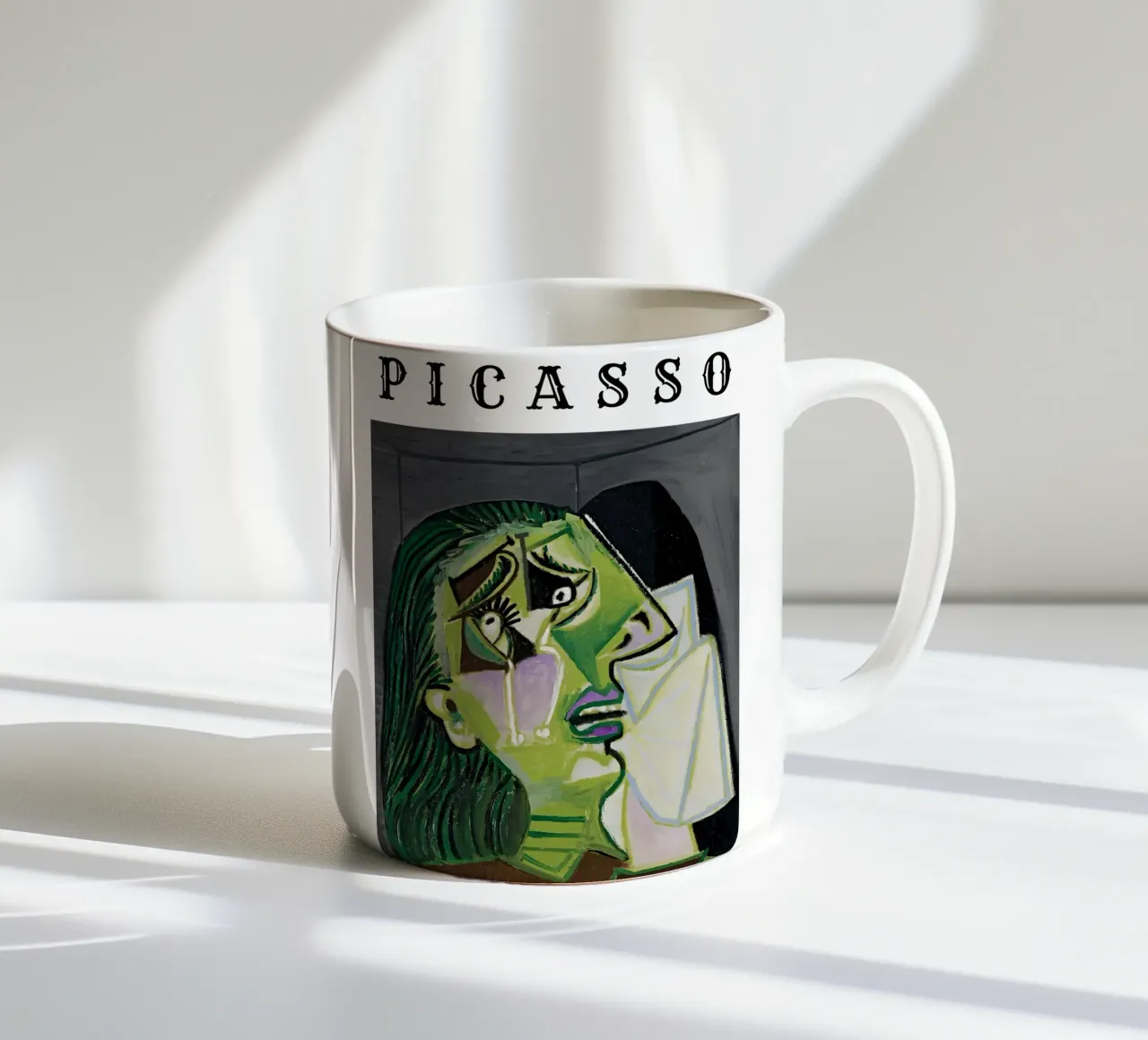 Donna dal volto verde in stile Picasso tazza in ceramica da tokovictory