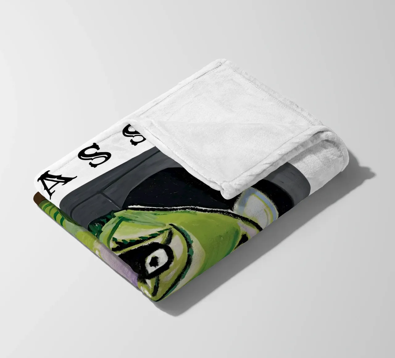 Donna dal volto verde in stile Picasso coperta in pile da tokovictory