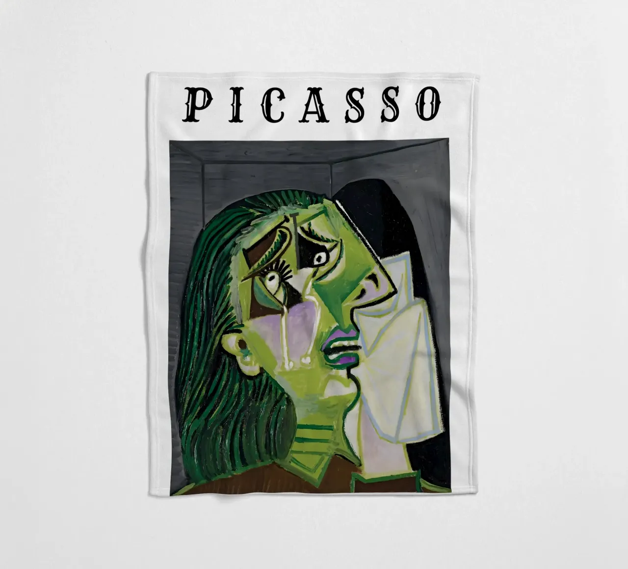 Donna dal volto verde in stile Picasso coperta in pile da tokovictory