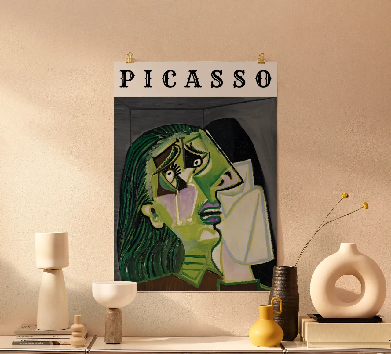 Donna dal volto verde in stile Picasso carta hahnemühle da tokovictory