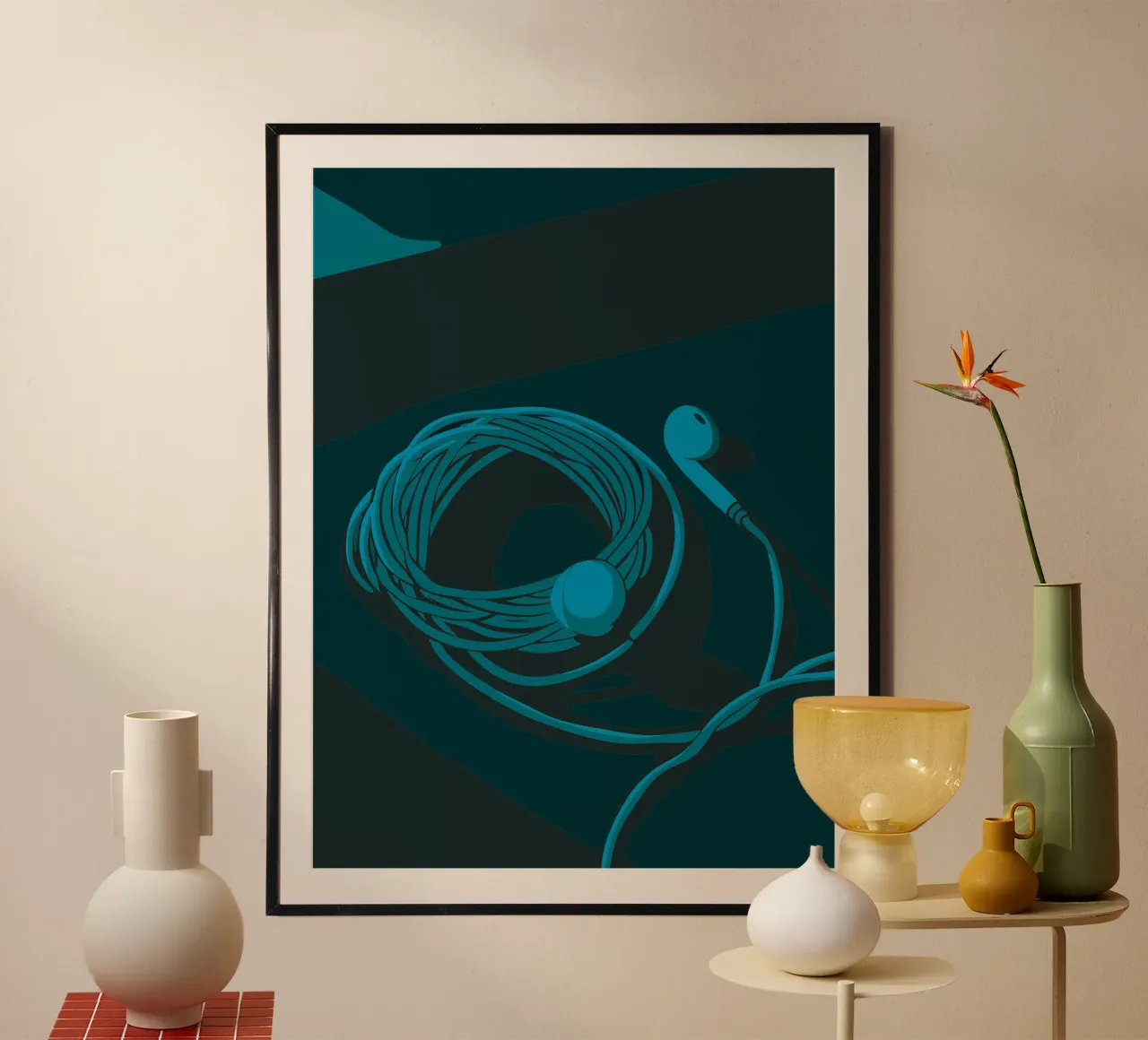 Kopfhörer Poster von MUSIC EDITION