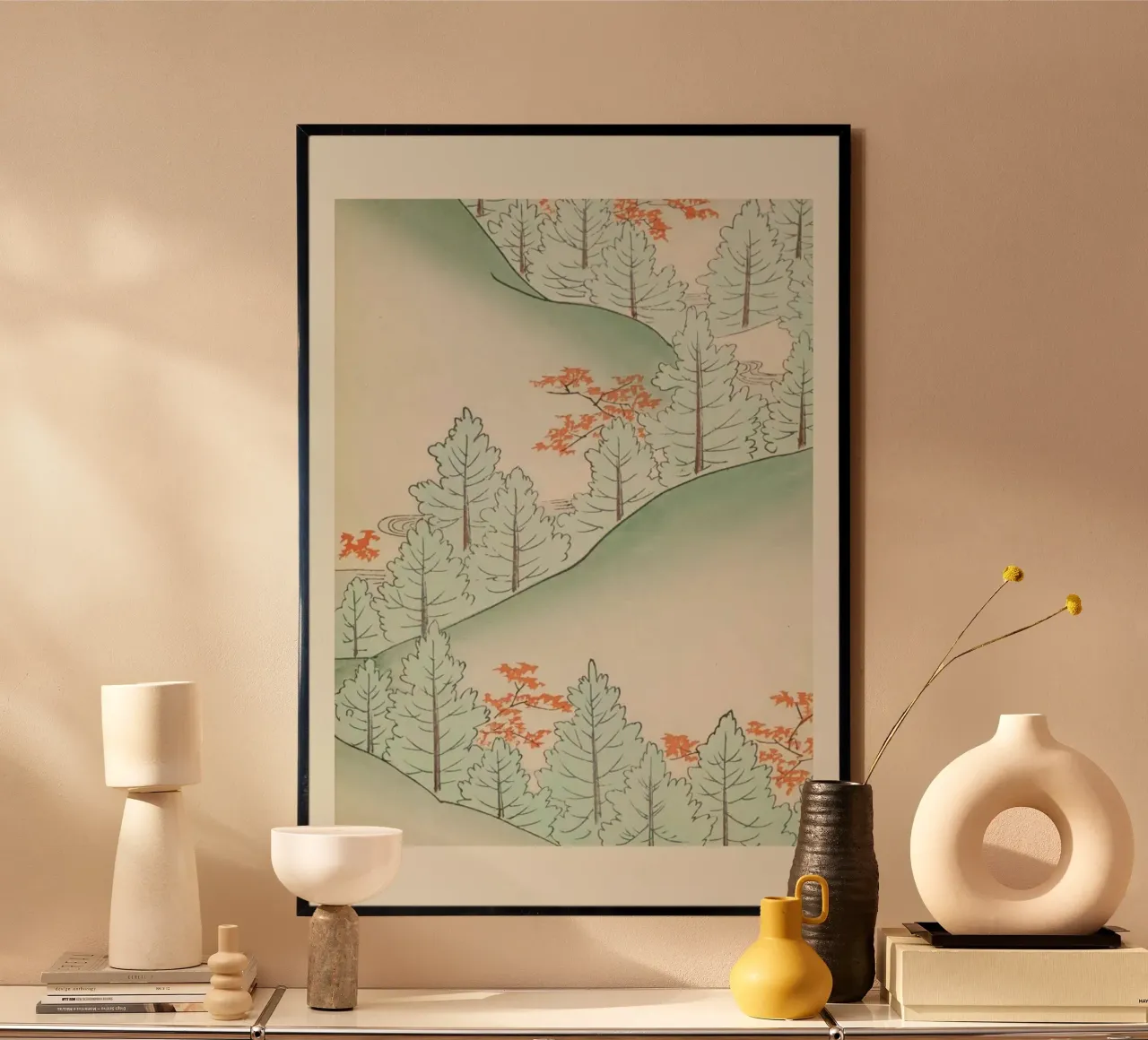 Shin-Bijutsukai - Forest Trail poster con telaio in legno da Vintage by JUNIQE