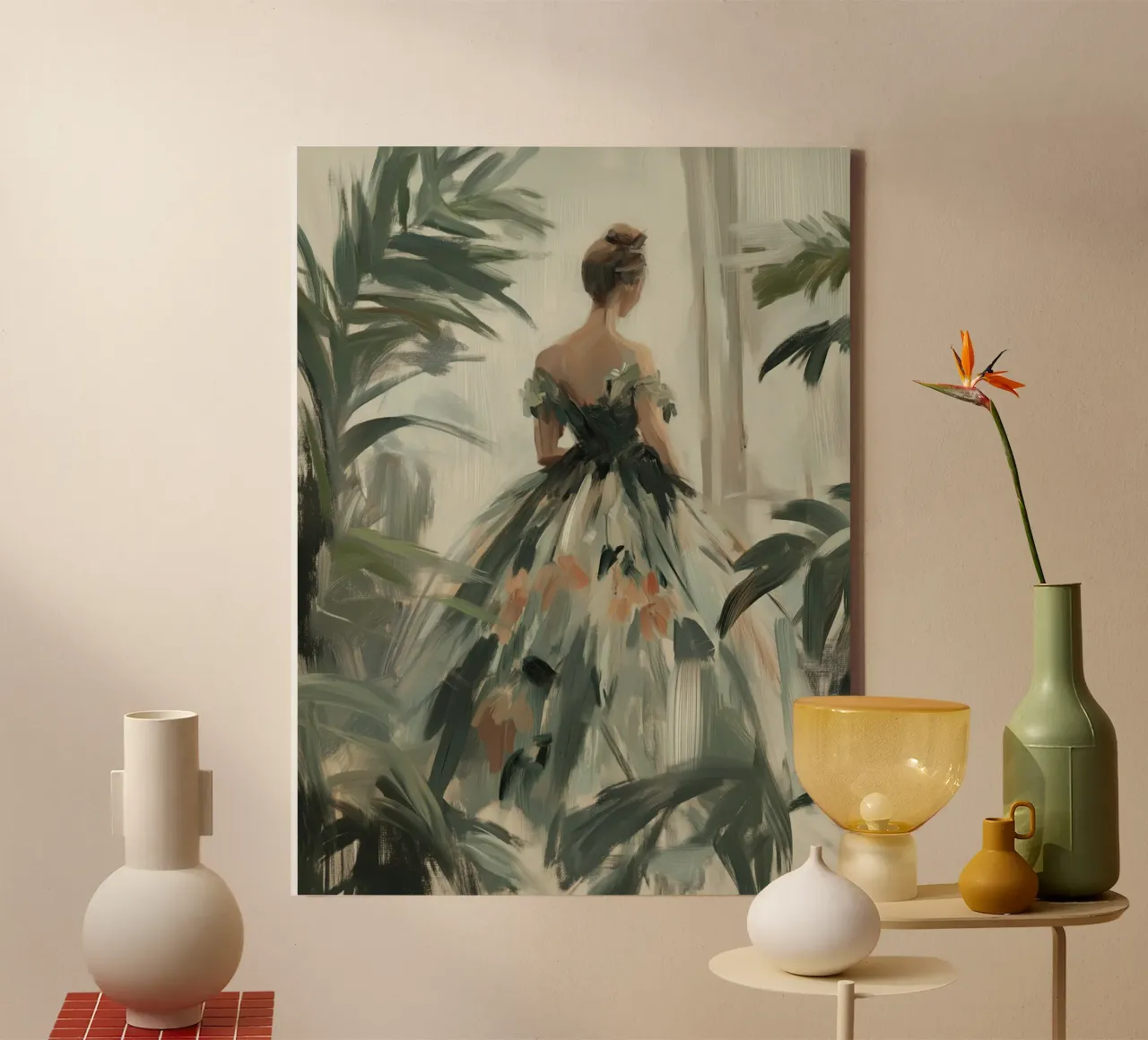 Charmant vrouwensilhouet canvas met Baklijst van Carinaprint