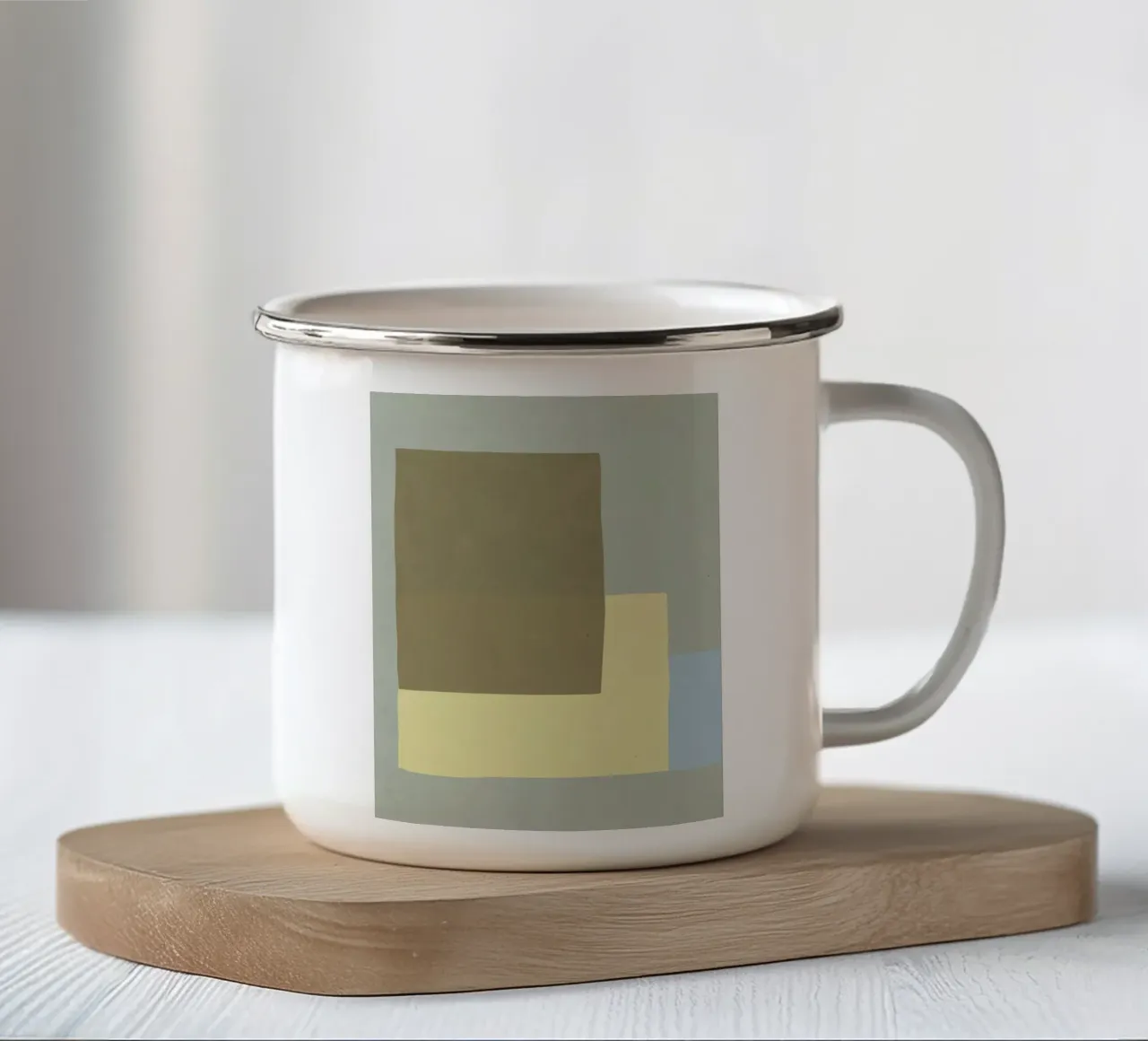 Overlay van kleuren minimaal ontwerp 03 emaille mok van Little Dean