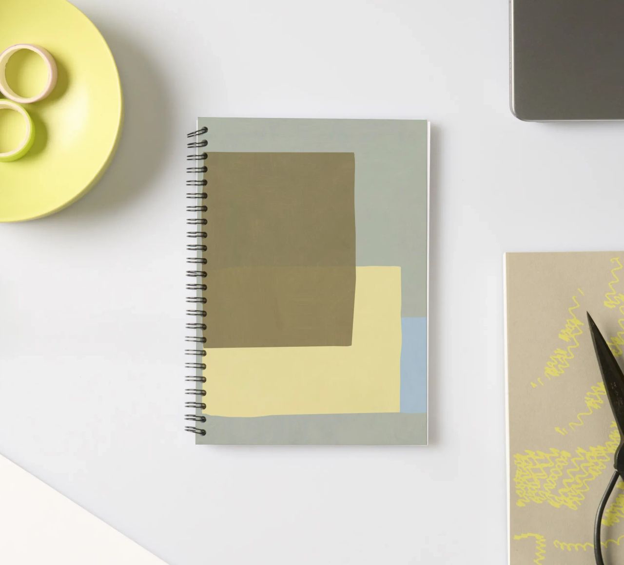 Overlay of colors minimal design 03 spiral notebook by Little Dean