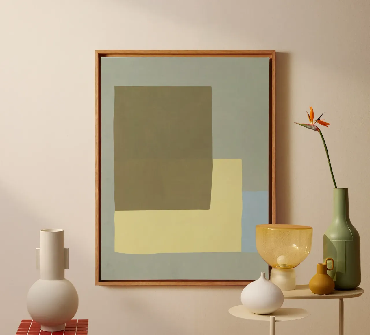 Overlay of colors minimal design 03 canvas by Little Dean