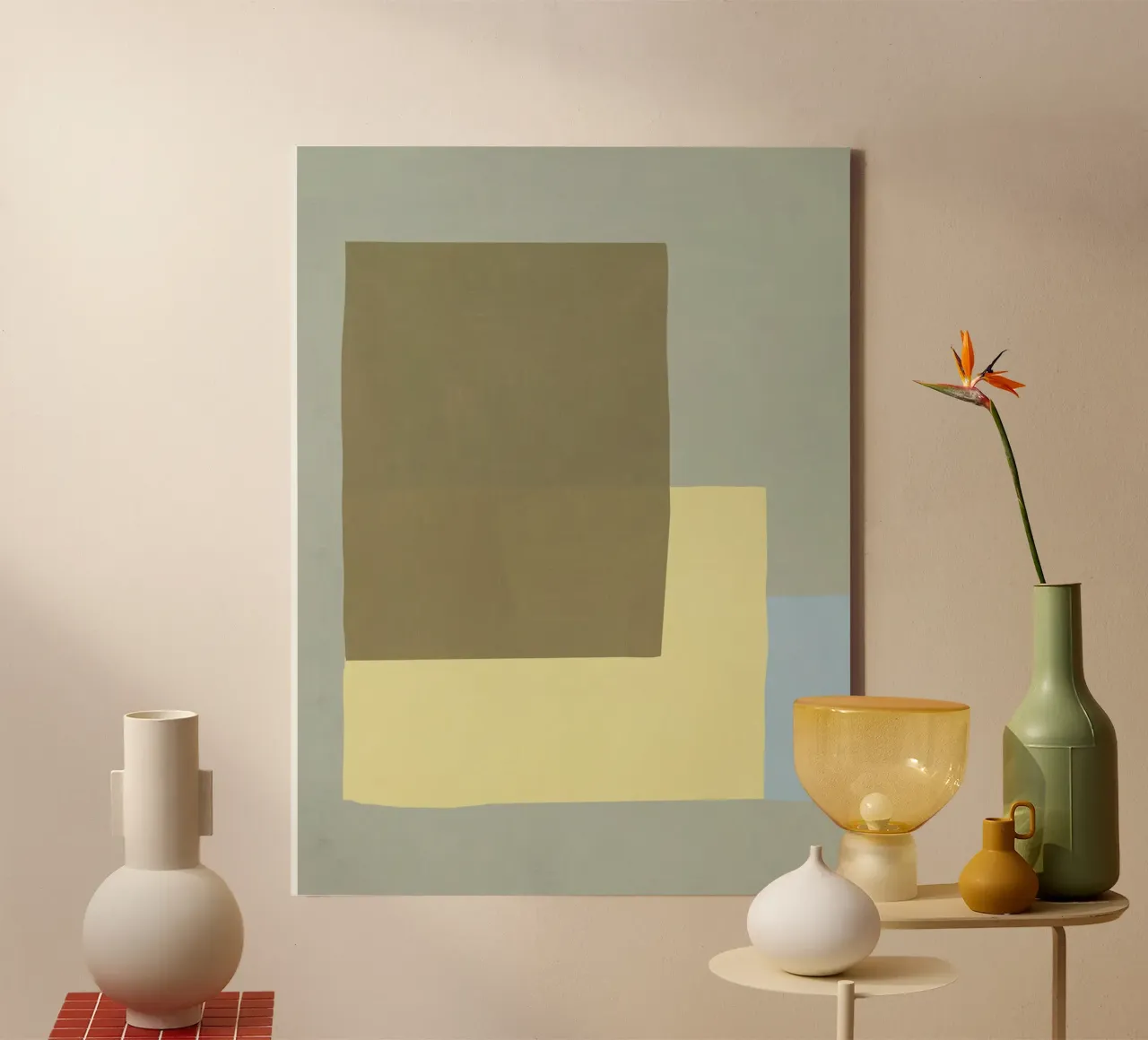 Overlay of colors minimal design 03 canvas by Little Dean