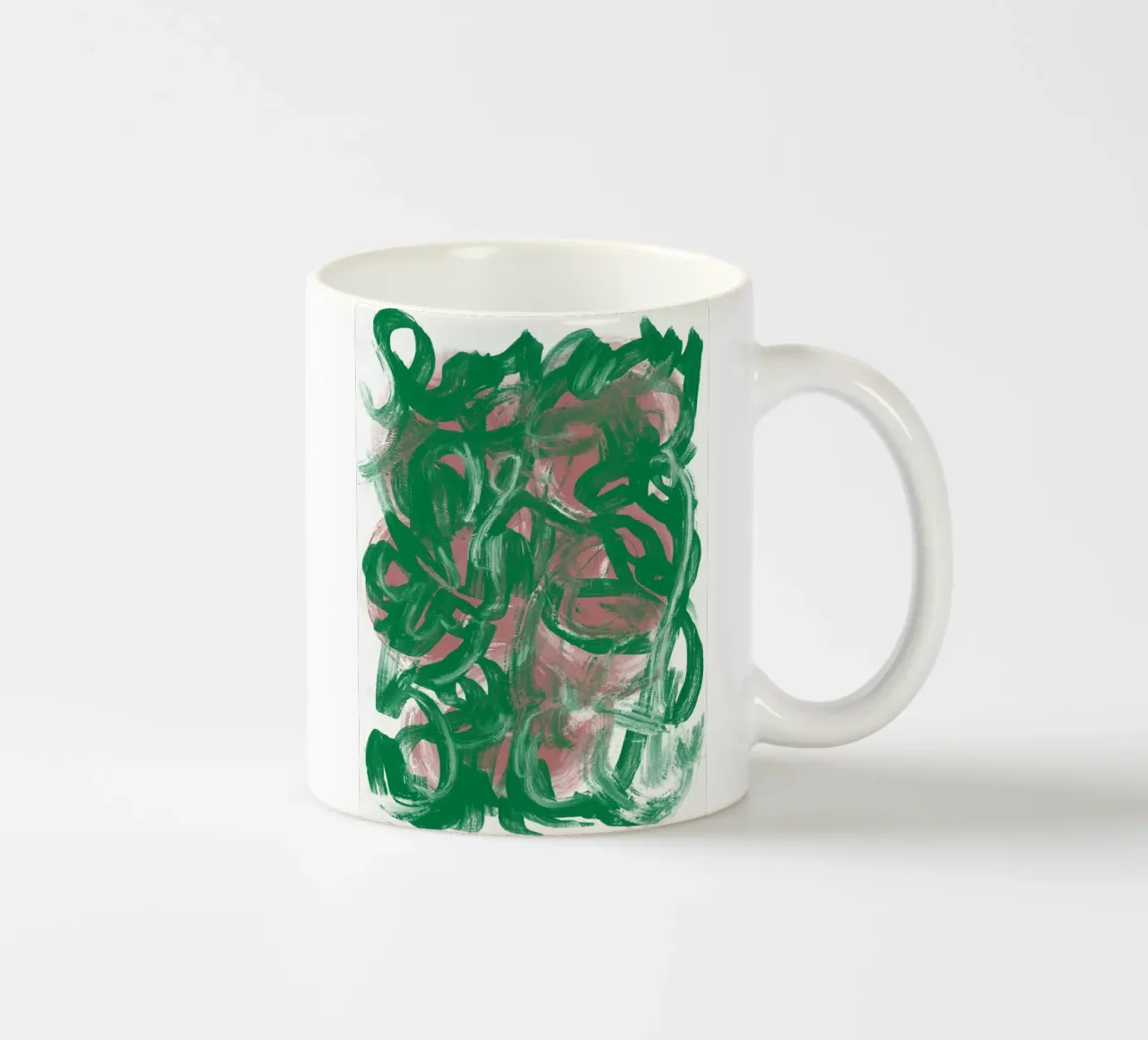 Caos verde grande astratto tazza in ceramica da Little Dean
