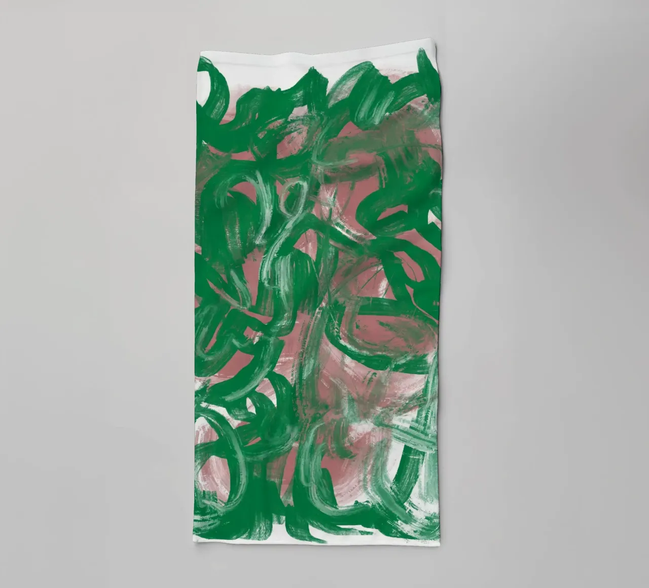 Chaos green large abstract towel by Little Dean