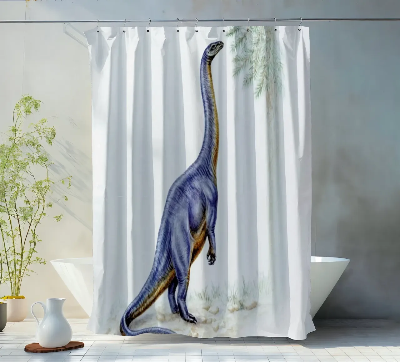 Dinosaur Dinner Time tenda da doccia da Flora & Fauna